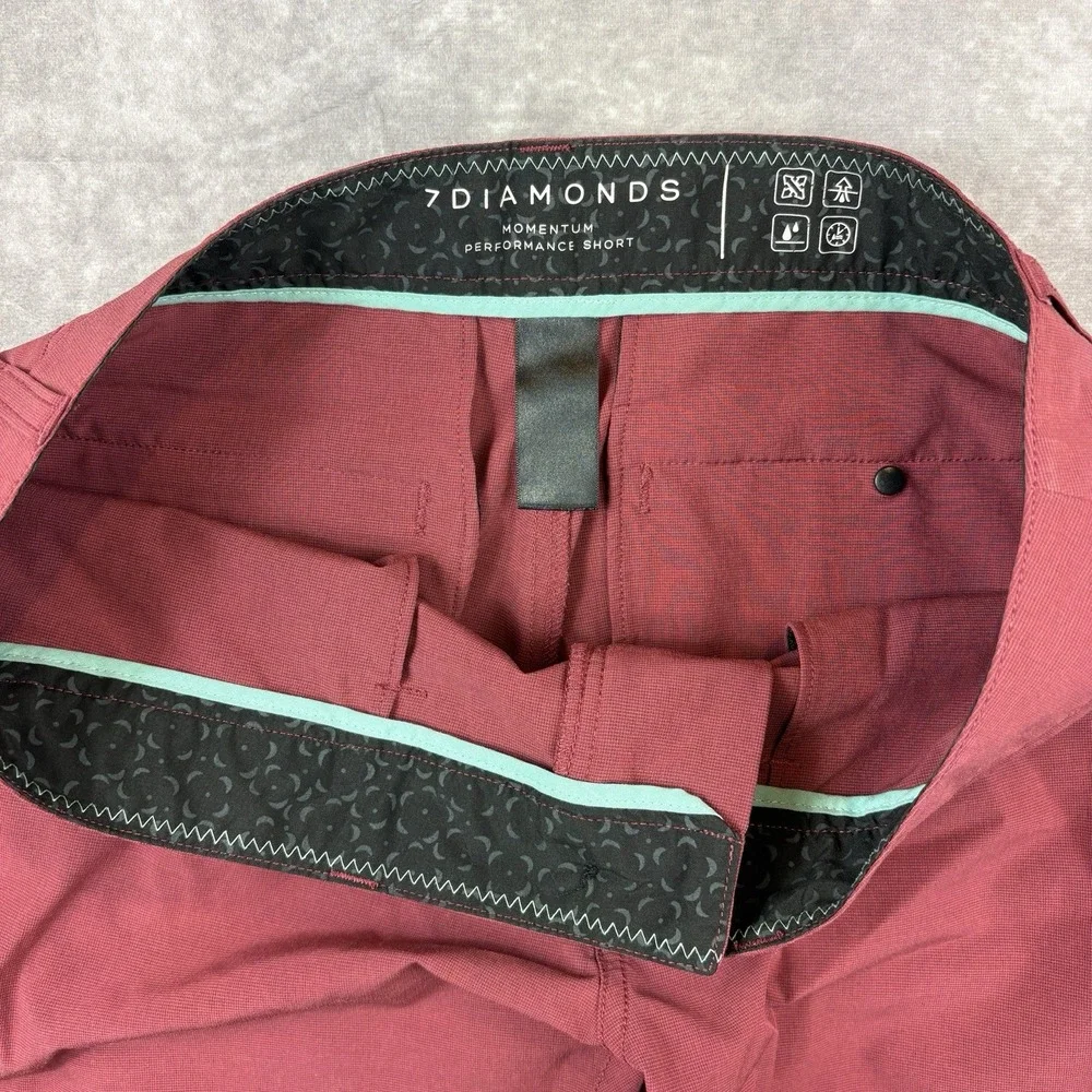 7 Diamonds Shorts Mens 30 Purple Performance Momentum Stretch Lightweight Preppy